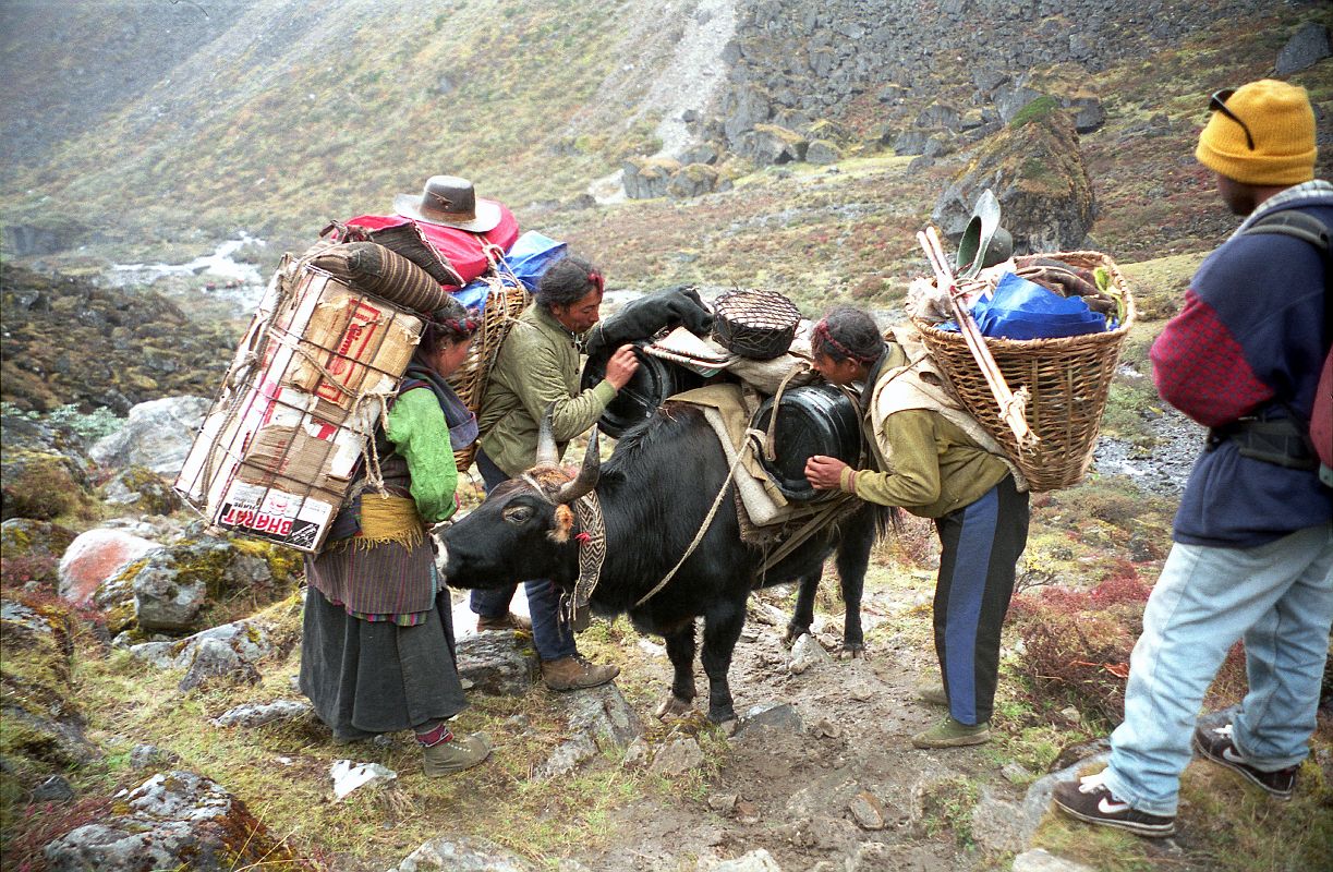 10 1 Egg Lady and Yak Herders Fixing Yak Loads